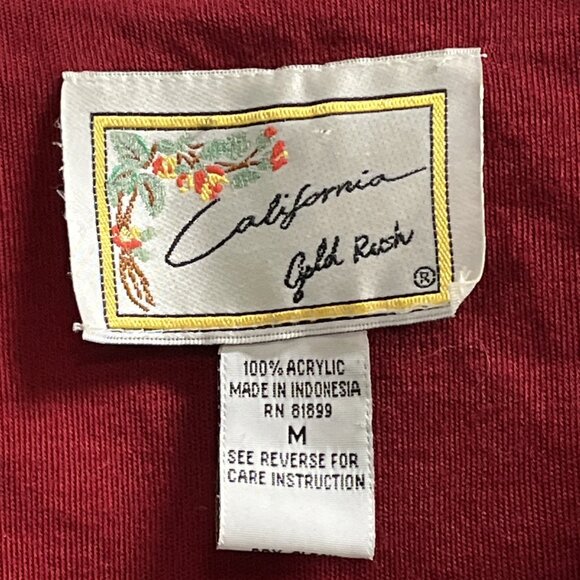 Vintage California Gold Rush Dress M Red Aline Pearl Button Maxi French Country - Picture 5 of 9